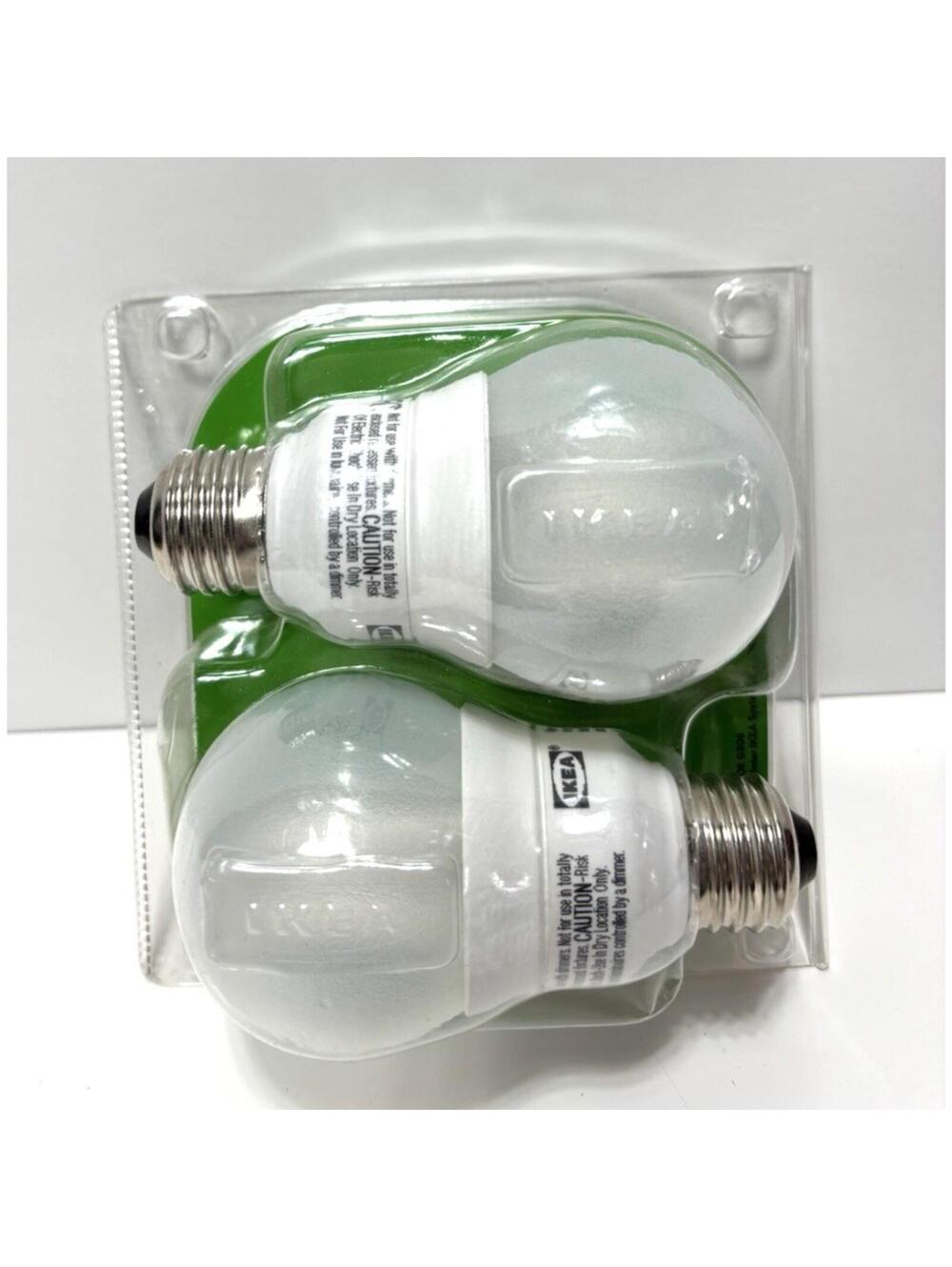IKEA LED Light Bulb E26 530lm 50W Equivalent Globe Opal Warm White 2-Pack